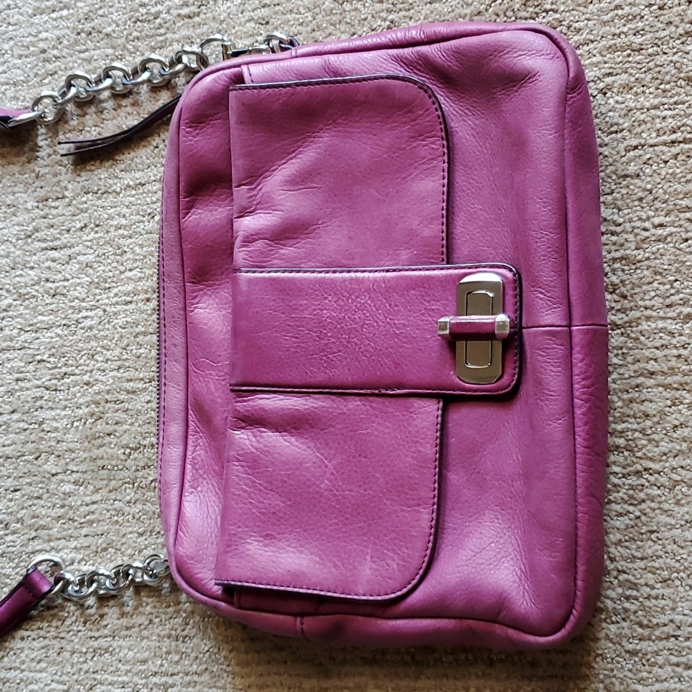 Leather B Makowsky bag, purple